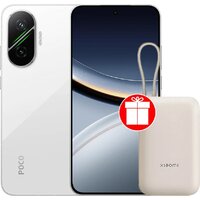 POCO F7 12GB/256GB международная версия (белый) + пауэрбанк Xiaomi Power Bank P15ZM 10000mAh (бежевый) по акции