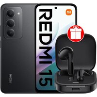 Xiaomi Redmi 15 4G 8GB/256GB международная версия (черный) + наушники Xiaomi Redmi Buds 6 Active M2344E1 (черный) по акции Image #1